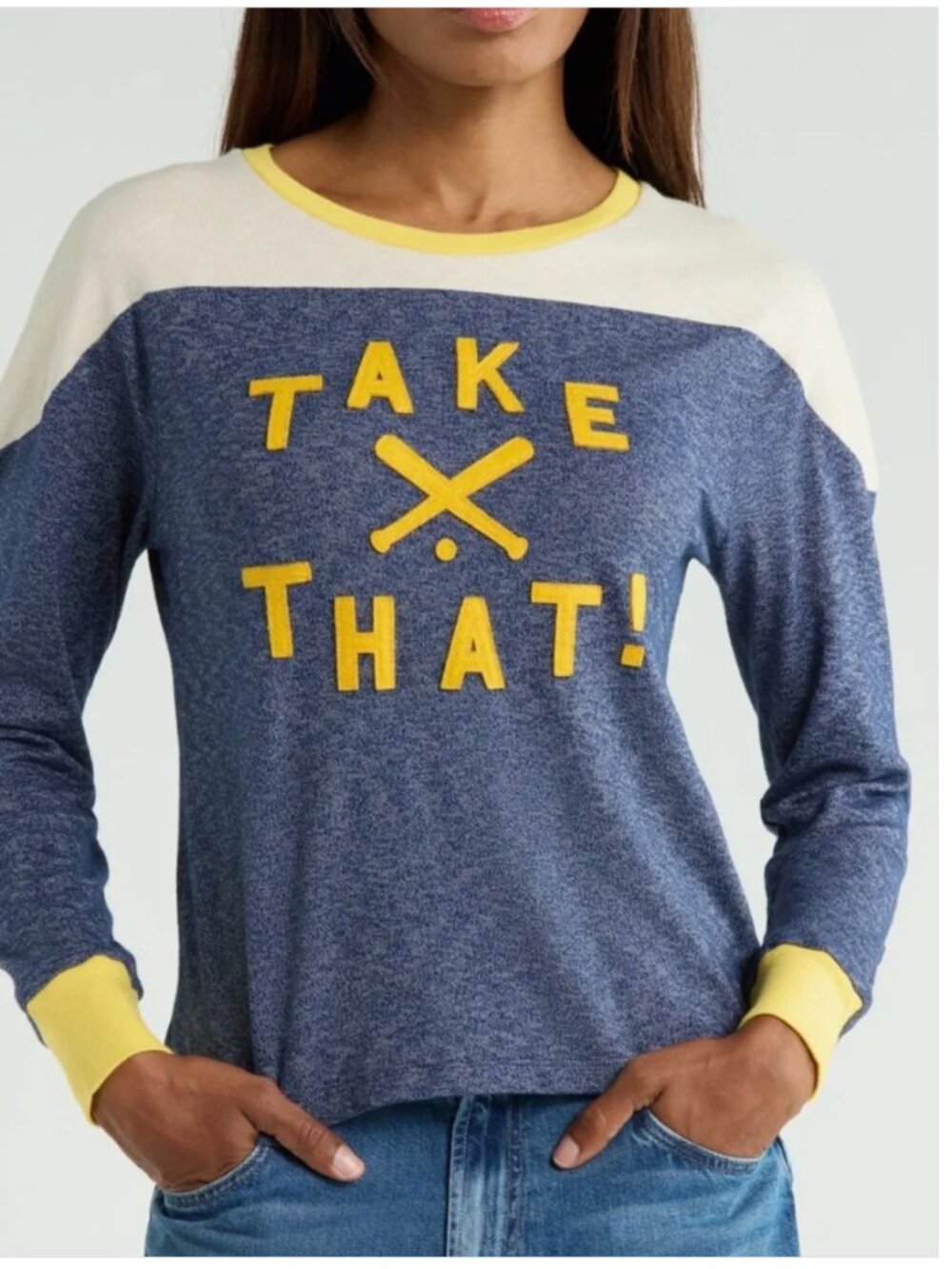 MOTHER Hail Mary crew neck long sleeve sweatshirt size L